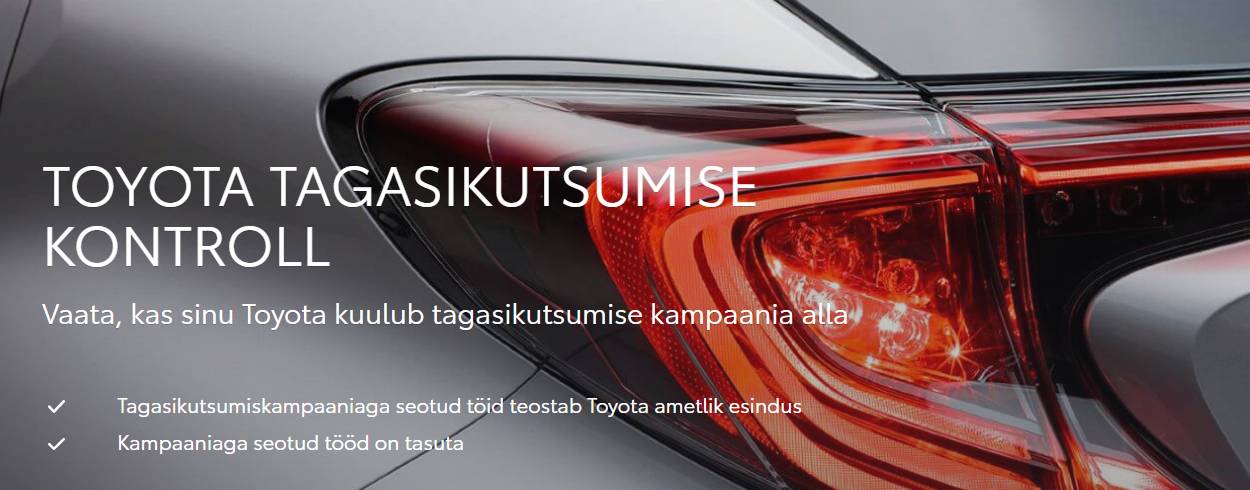 Toyota tagasikutsumise kontroll